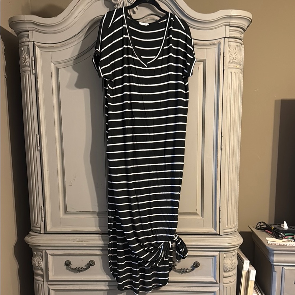 Striped Black and White Women's Dress